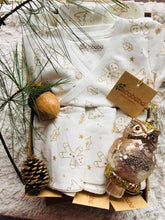 Load image into Gallery viewer, Organic Pima Cotton Holiday Kimono and Footed Pants Set