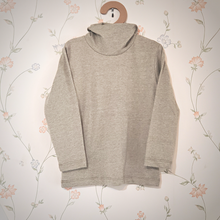 Load image into Gallery viewer, Green avocado turtle neck for girl or boy. Gender Neutral long sleeve organic pakucho cotton top.