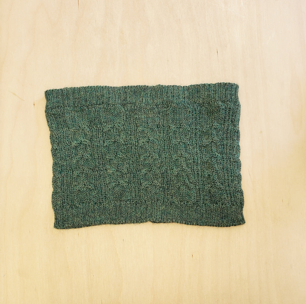 Hunter Green Knit Snood - Cowl - Infinity Scarf: 100% Baby Alpaca Wool