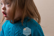 Load image into Gallery viewer, Azure Blue Knit Romper and Bonnet Set: 100% Baby Alpaca Wool