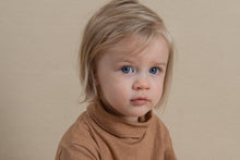 Load image into Gallery viewer, Camel Turtle Neck Organic Peruvian Native Cotton Long Sleeve Tee for Children
