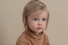 Load image into Gallery viewer, Camel Turtle Neck Organic Peruvian Native Cotton Long Sleeve Tee for Children