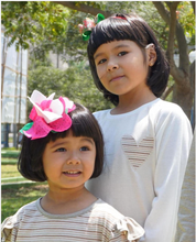 Load image into Gallery viewer, Organic Peruvian Native Cotton Long Sleeve Striped Tee with Heart Applique for Children