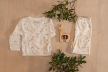 Load image into Gallery viewer, Organic Pima Cotton Holiday Kimono and Footed Pants Set