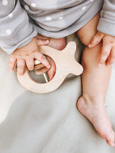 Load image into Gallery viewer, Fish Pine Wood Baby Rattle
