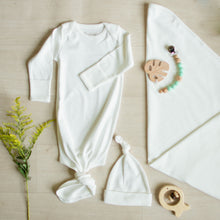 Load image into Gallery viewer, 100% Organic Pima Cotton Knotted Sleep Gown and Knotted Hat  GOTS certified
