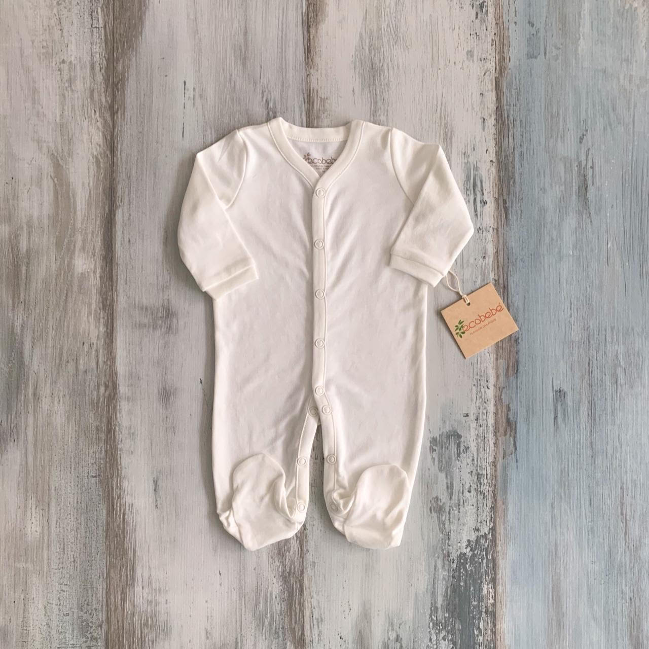 100% Organic Pima Cotton Baby Snap Footed Sleeper GOTS Certified